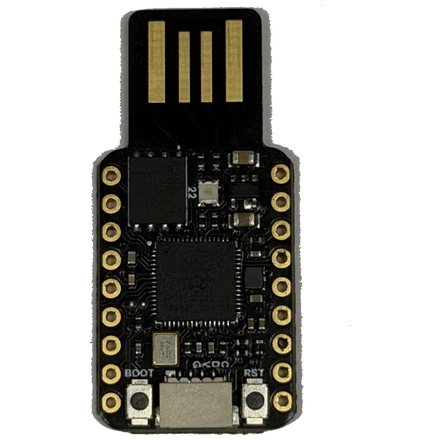 TenStar RP2350-USB — a black USB-A stick board